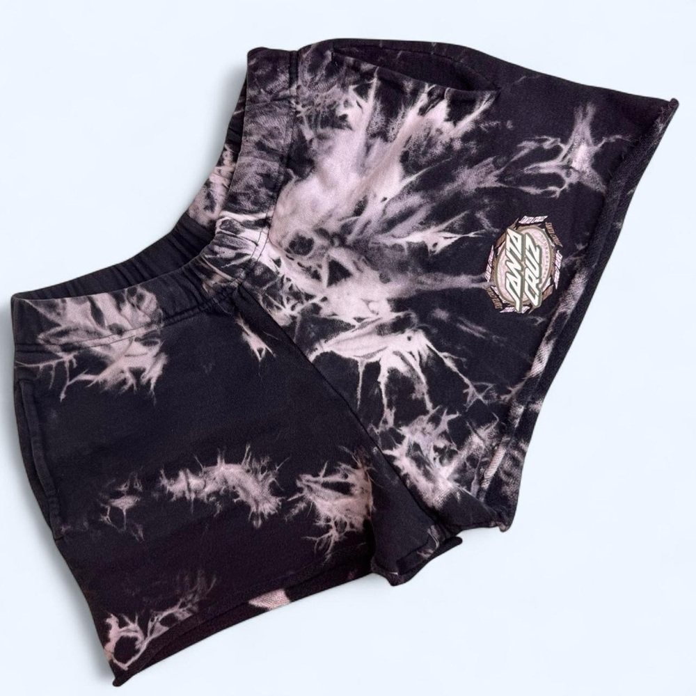 Santa Cruz black and white tie-dye lounge shorts size S
